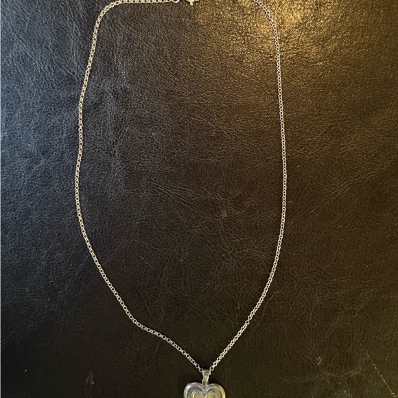 925 Silver Ireland Connemara Marble Heart and 925 Italian 17.75 inch necklace 5g - Picture 2 of 4